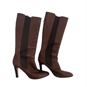 Hugo Boss Brown Leather Boots Size 39.5